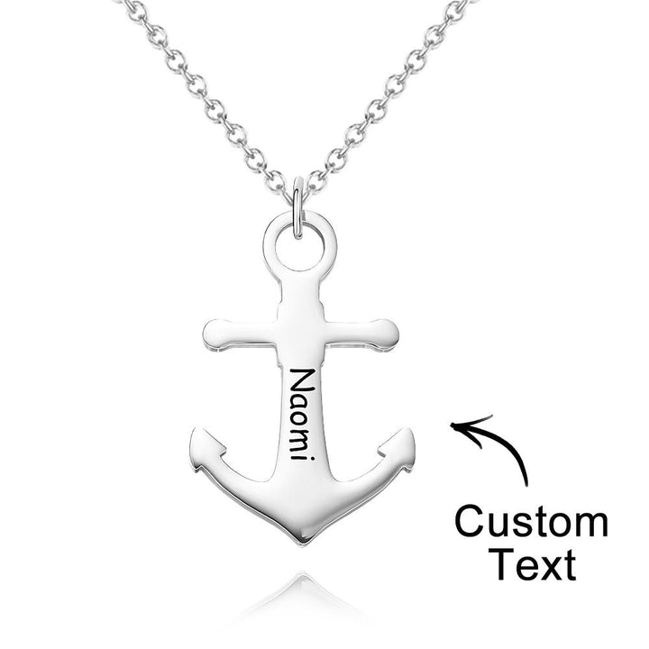 Custom Engraved Name Jewelry Personalized Anchor Pendant Necklace Gift for Women