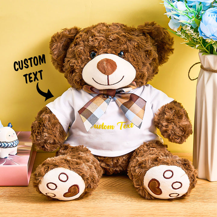 Personalized Bear Plush Stuffed Toy with Custom Text Gift for Baby Shower