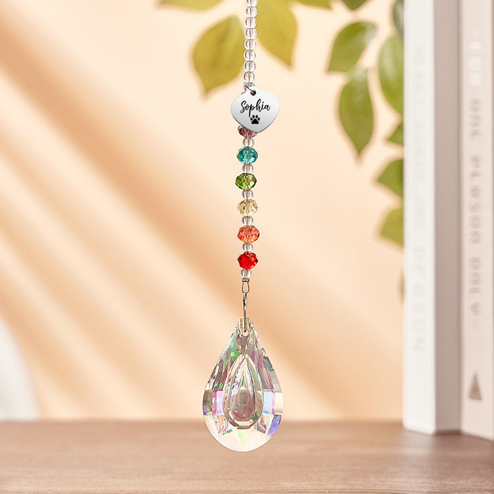 Custom Rainbow Suncatcher Pet Memorial Crystal Rainbow Bridge Gift for Pet Lovers