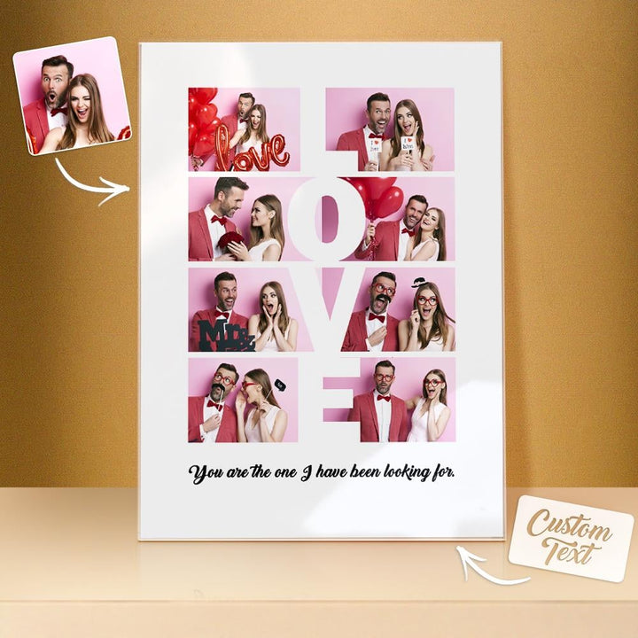 LOVE Custom 8 Photo Lamp Plauqe Romantic Personalized Home Decor