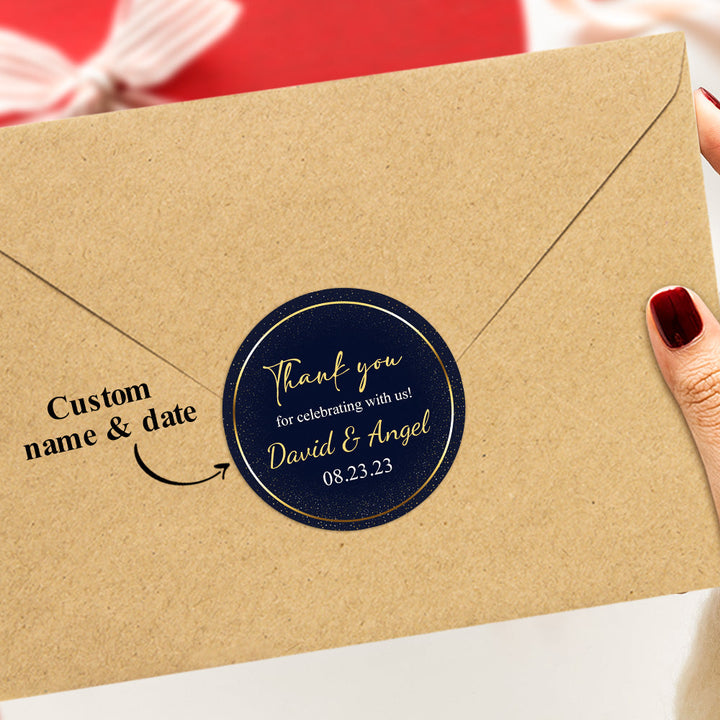 Personalized Thank You Stickers Round Wedding Birthday Favor labels for Gifts