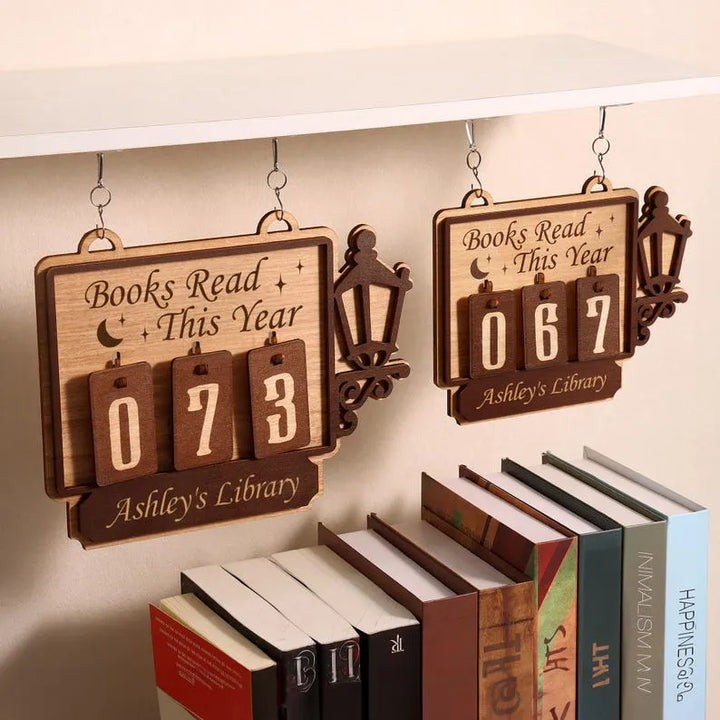 Personalized Books Read Tracker Books Read This Year Bookshelf Counter Bookish Decor Bookish Gift Gift for Readers Book Lovers Gift