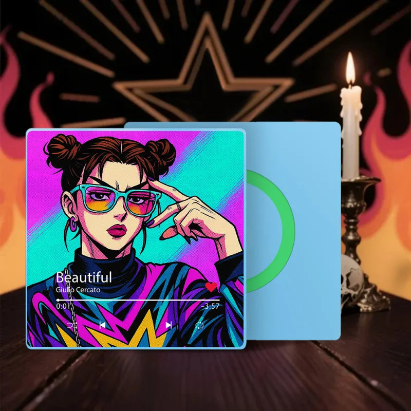 FridgeBeats Framed 4.0 Custom Anime-style Music Fridge Magnet and Photo with Colorful Frame Music Wall Photo Sticker Music Movement