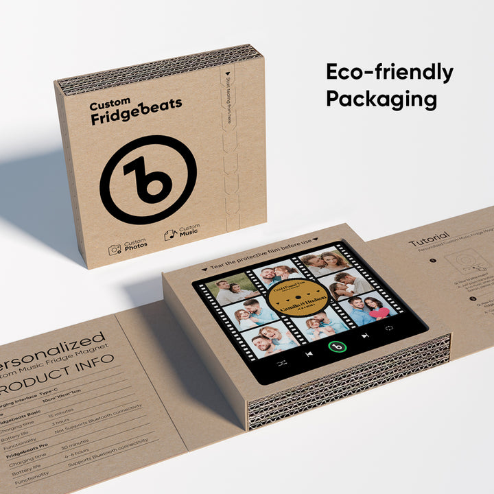 FridgeBeats Frameless New 4.0 Upgrade Custom Music Fridge Magnet Film Photo Collage Style Fridge Magnet Gift for Lover