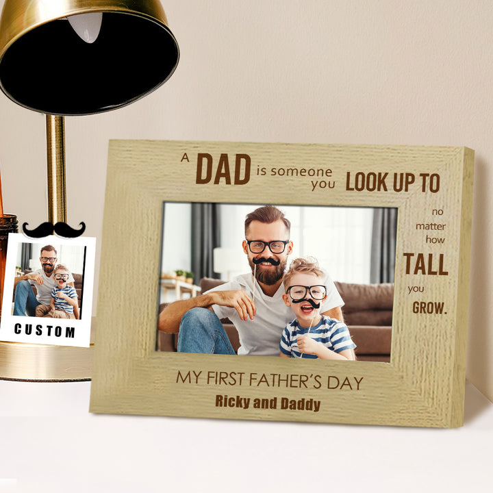 Customized Name Picture Frames Father's Day Wood Photo Frames Gift For Dad