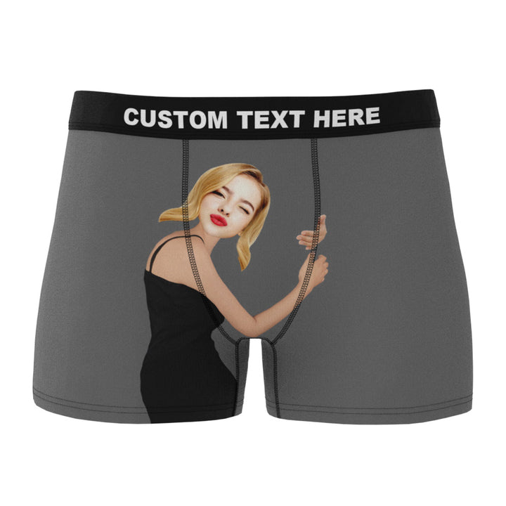 Custom Love Hug Boxer Shorts Personalized Boxers Briefs with Picture with Package