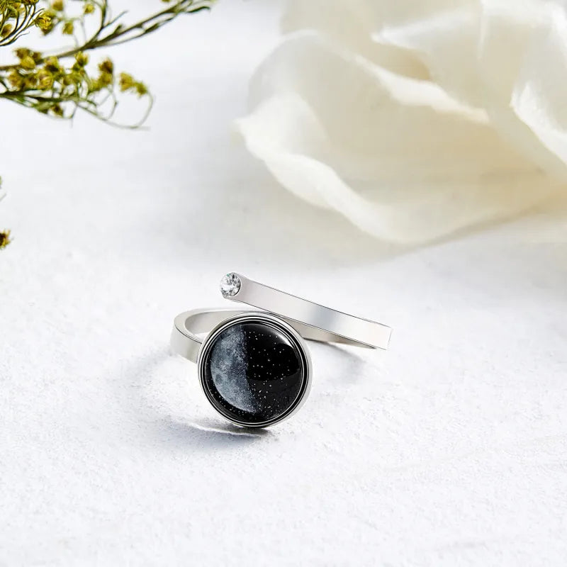 Custom Moon Phase Ring Luminous Ring Gift for Her Birthday Gift Valentines Gift Anniversary Gift