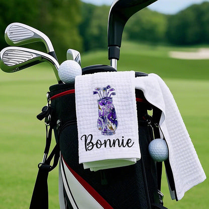 Personalized Golf Towel with Hanging Clip Golfing Clubs Golf Towel Gift for Golf Lovers