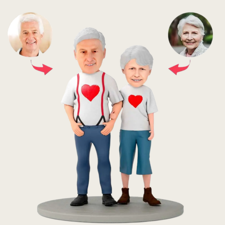 Valentine's Day Gifts for Grandparents Custom Bobbleheads with Engraved Text