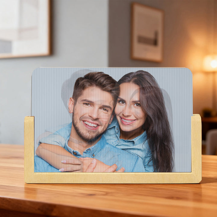 Personalized Lenticular Photo Frame – Custom 2-Image Flip Frame Birthday or Anniversary Gift