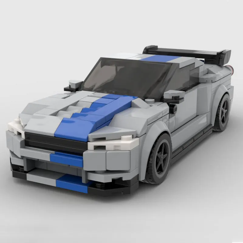 Nissan Skyline GT-R R34 Z-Tune Creative Vehicle Racing Car Building Blocks Construction Toy Brick Figures Gift for Car Lover