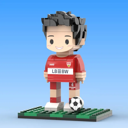 Full Body Customized 1-Person Football Brick Figure –Custom Head and Text, Birthday Gift, Perfect Personalized Gift for Football Players