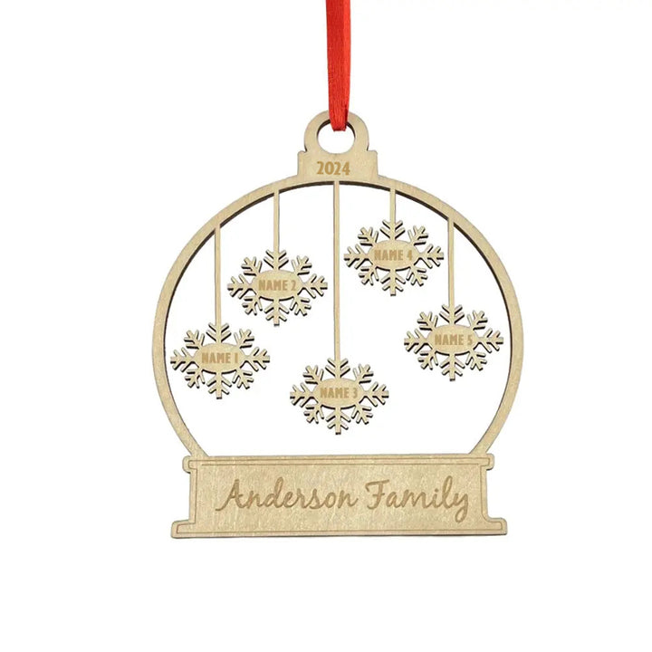 Custom Engraved Name Christmas Ornament Personalized Wooden Family Ornament Christmas Tree Decoration
