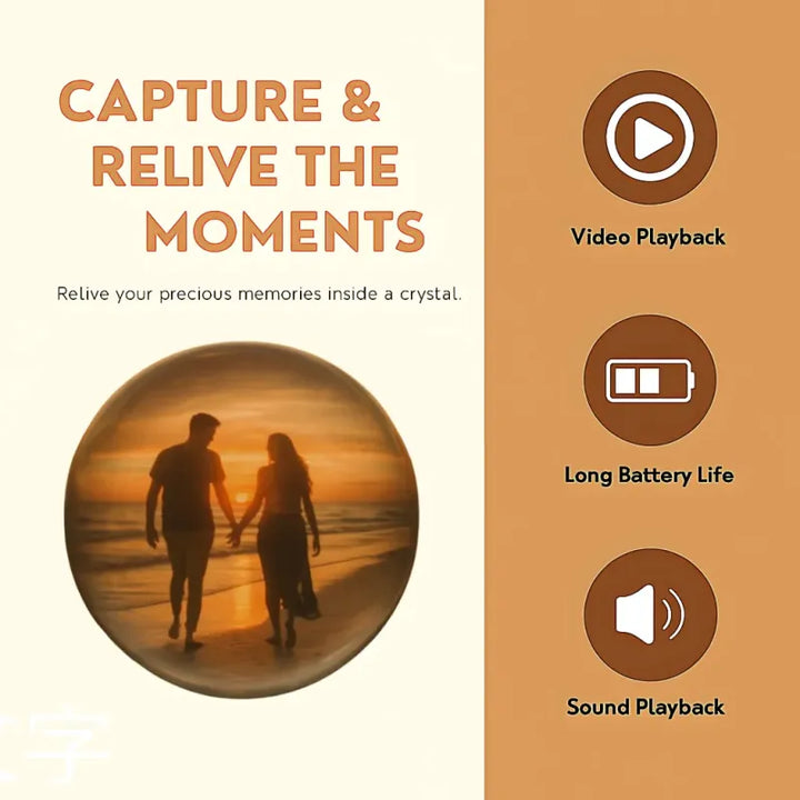 Glass Video Globe – Playable Video Gift Sphere for Valentine’s Day Birthday and Christmas