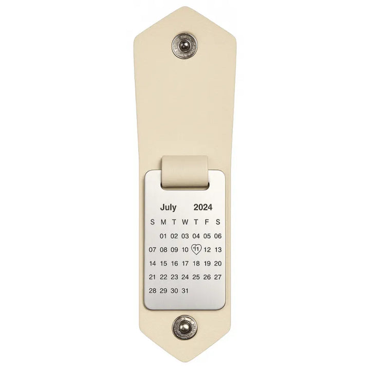 Personalized Photo and Calendar PU Leather Keychain with Custom Text Valentines Gifts for Him