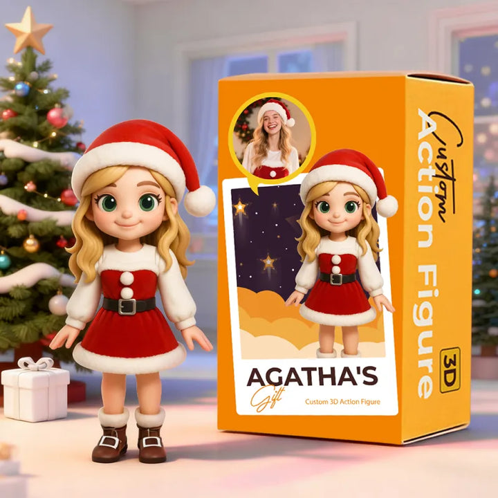 Custom Cute 3D Mini Figure Christmas Desk Figurine Based on Your Picture Cute and Professional Style Christmas Gift