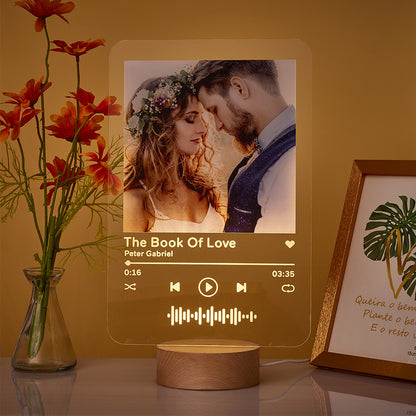 Custom Scannable Code Lamp Acrylic Album Night Light - 3 Sizes