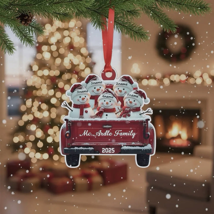 Custom Name & Year Snowman Acrylic Christmas Ornament – Personalized Holiday Tree Decor