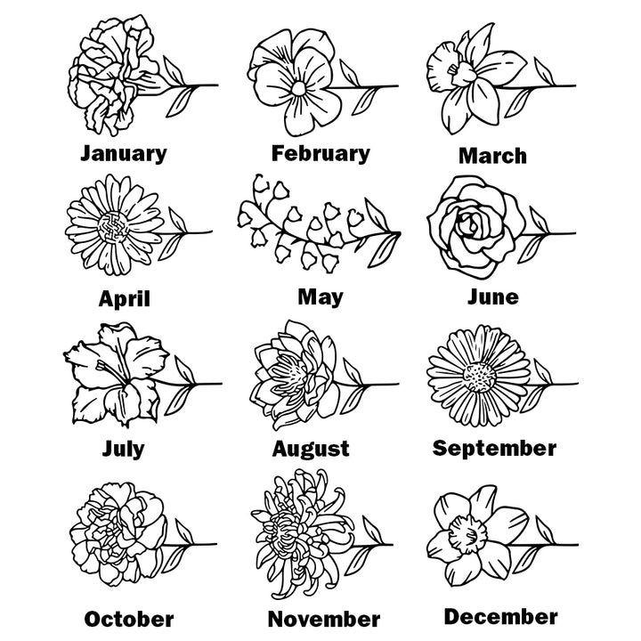 Personalized Birth Flower PU Leather Wallet with Beaded Bracelet Wallet Gift for Her