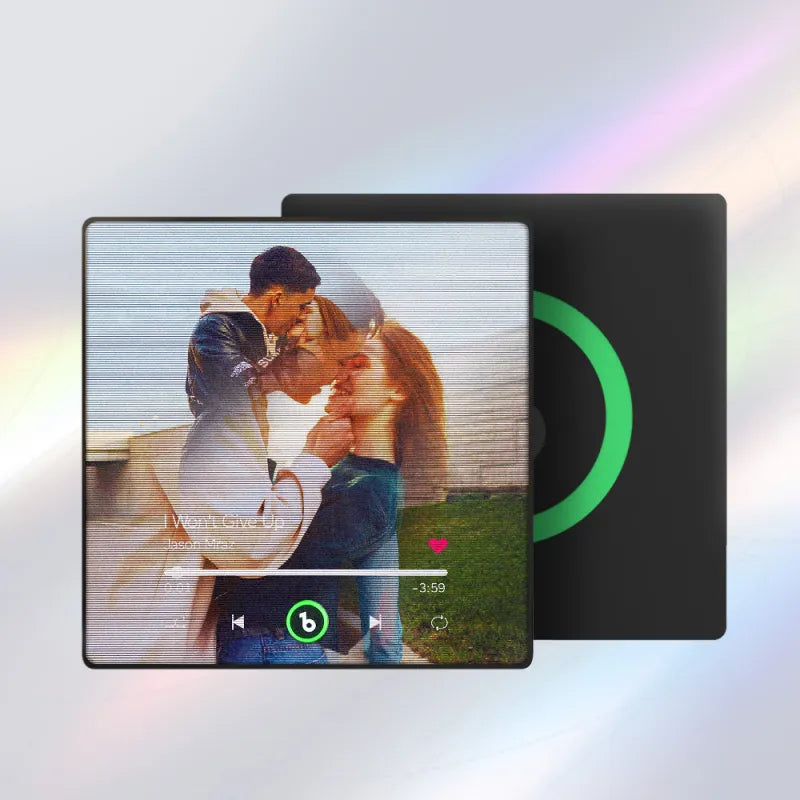 FridgeBeats Framed 4.0 Custom Lenticular Flip Music Fridge Magnet Personalized 2 Photos in 1 Album Fridge Magnet for Couple