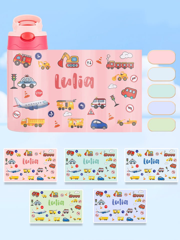 Custom Name Tractor Stainless Steel Water Cup Children's Day Gift for Kids