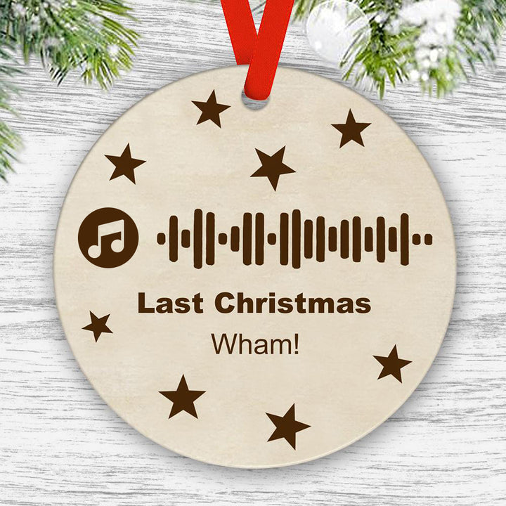 Custom Engraved Ornament Music Code Christmas Gift