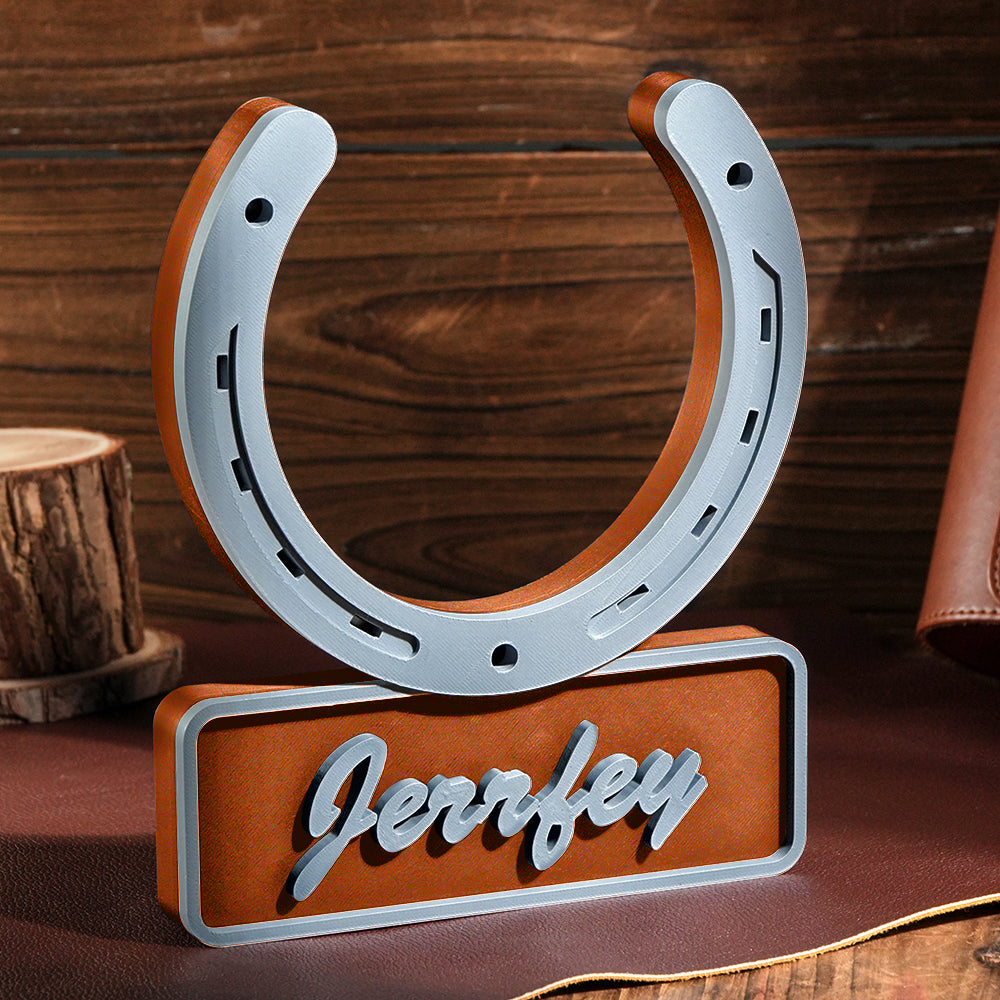Personalized 3D Horseshoe-shaped Stable Door Name Plate Gift for Horse Lovers Farmers