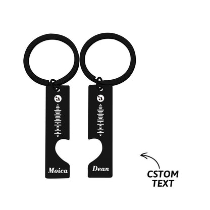 Best Gift For Friend 2 Personalized Music Code Keychain | Heart Cut Out Keychain