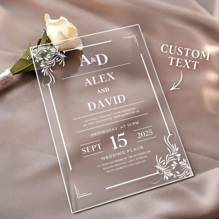 Personalized Acrylic Wedding Invitation Party Invitations