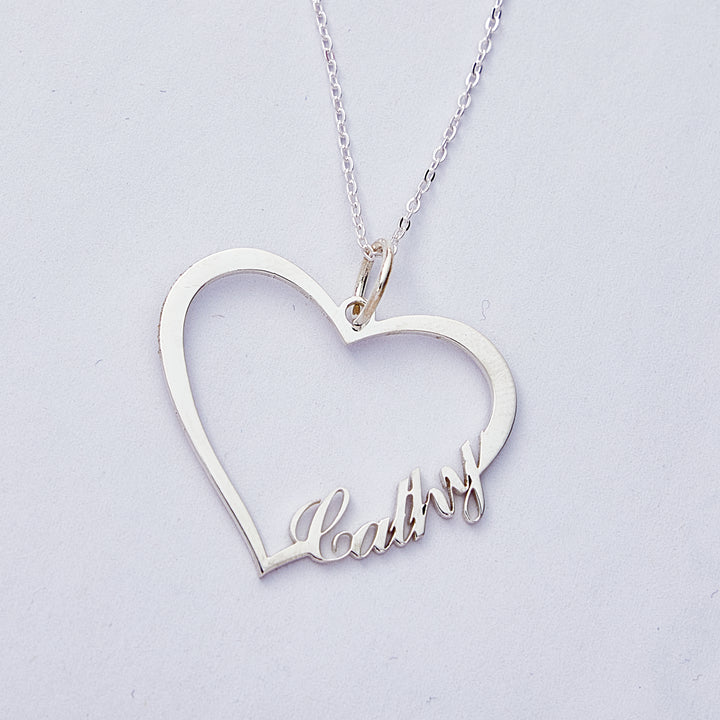 Personalized Heart Name Necklace | 925 Sterling Silver Custom Jewelry