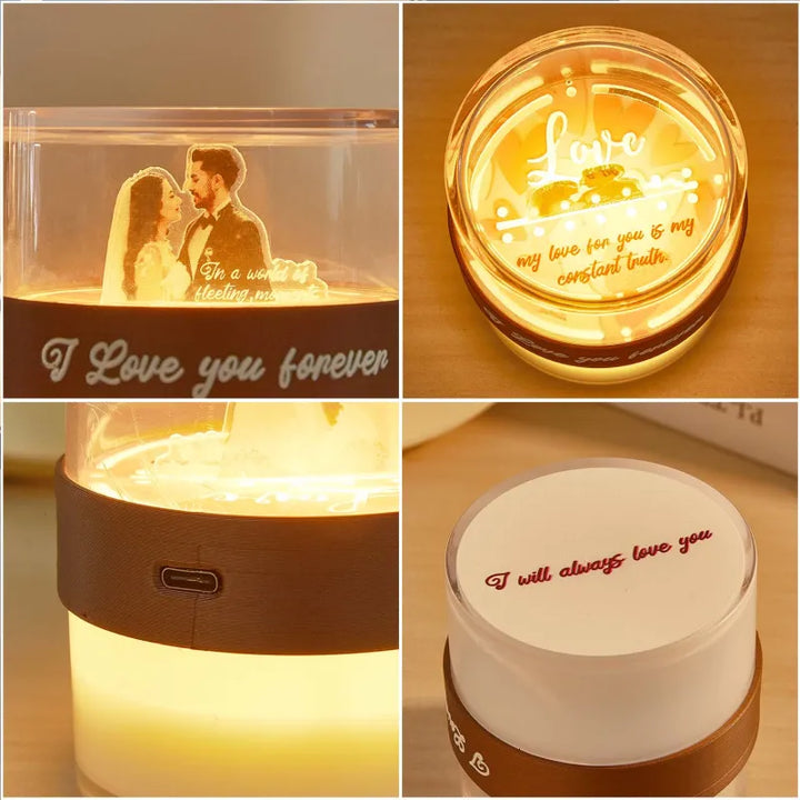 Memorial Gift Customized Night Light Creative Flip Light Acrylic Hourglass Lamp Anniversary Gift