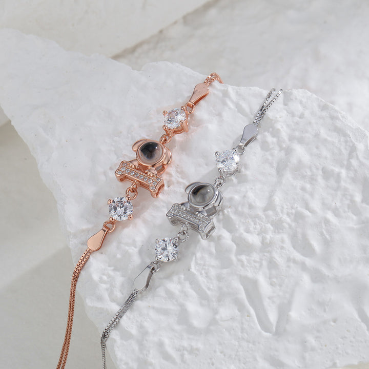 Personalized Dog Pendant Photo Projection Bracelet 925 Sterling Silver