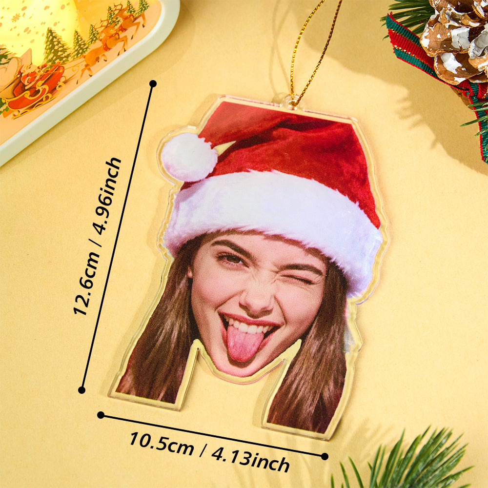 Custom Photo Personalized Head Acrylic Christmas Ornament Personalized Holiday Gift