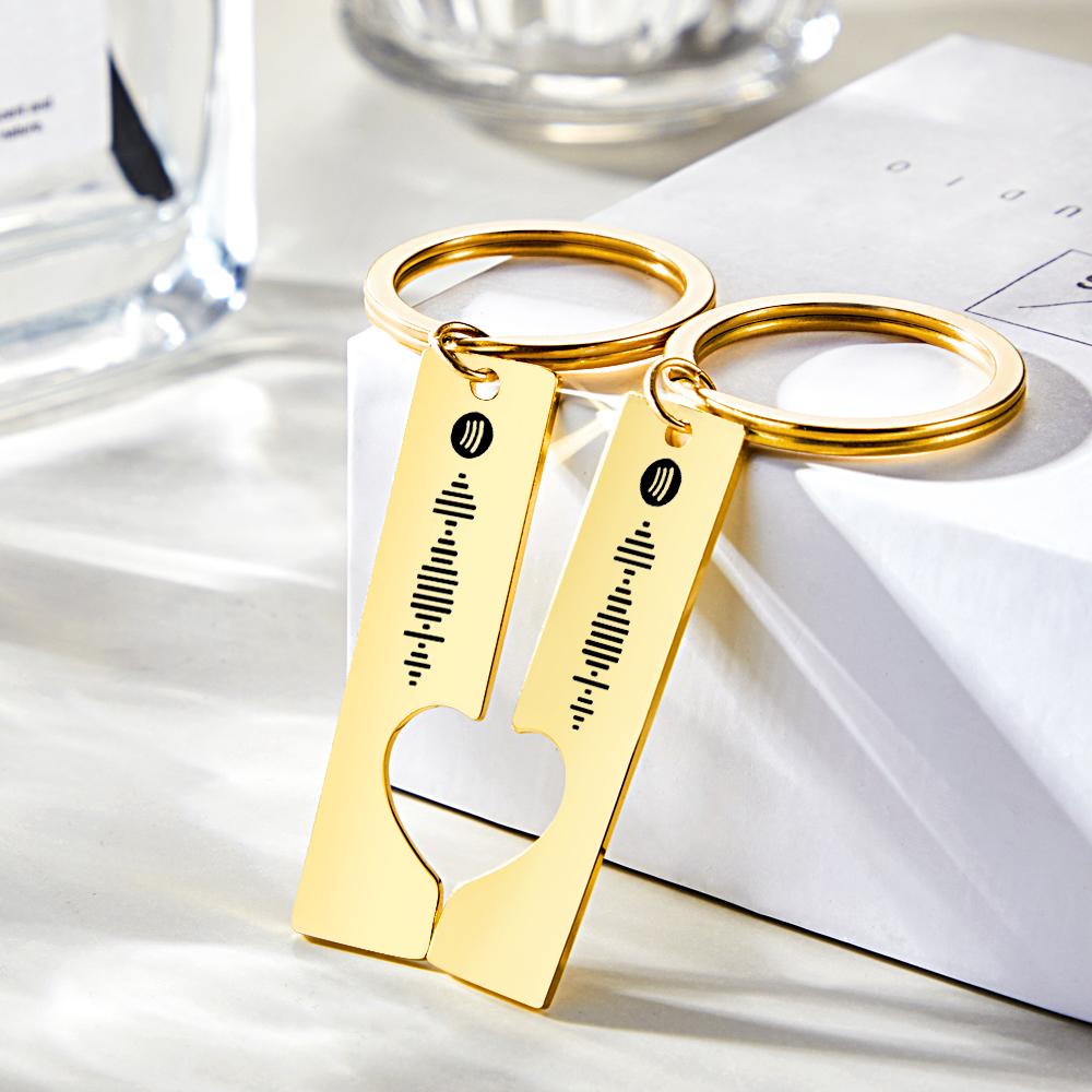 Custom Music Code Keyring With Text Gifts 4 Color