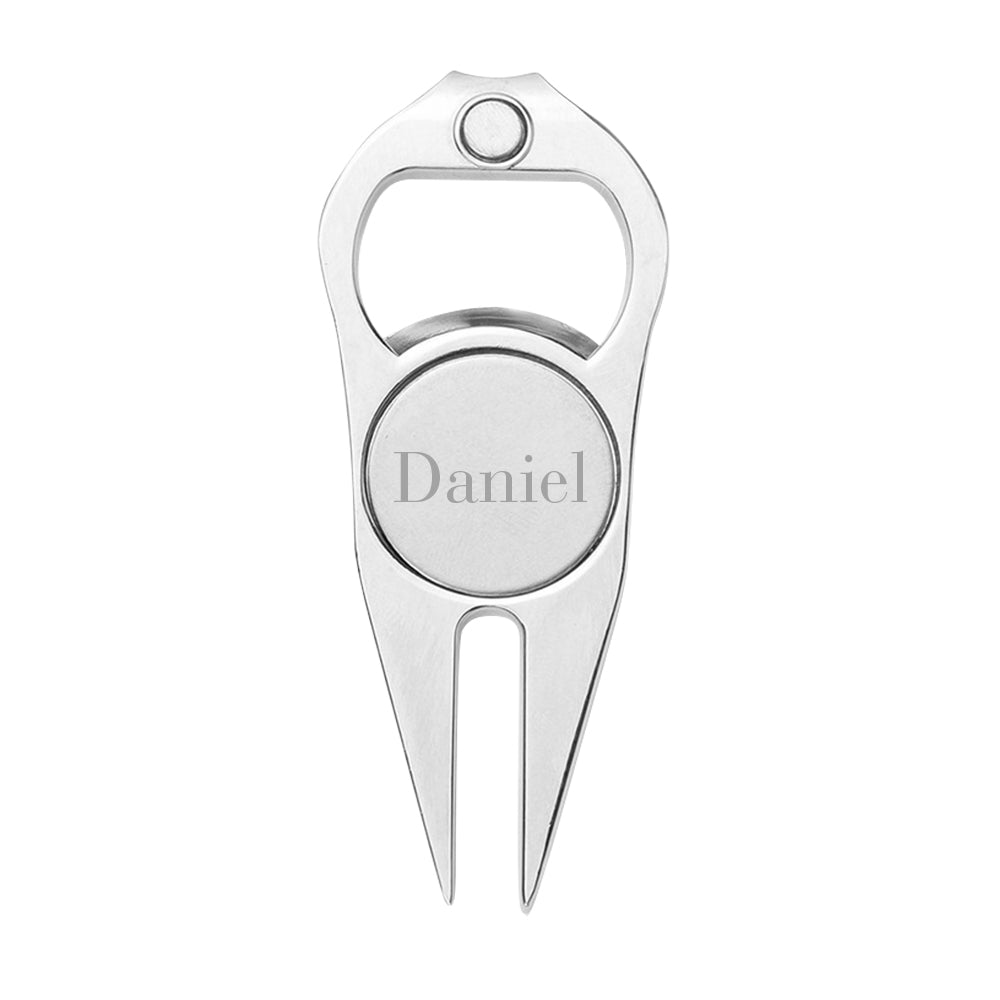 Custom Name Golf Ball Marker Personalized Bottle Opener Multipurpose Golf Fork Ball Marker
