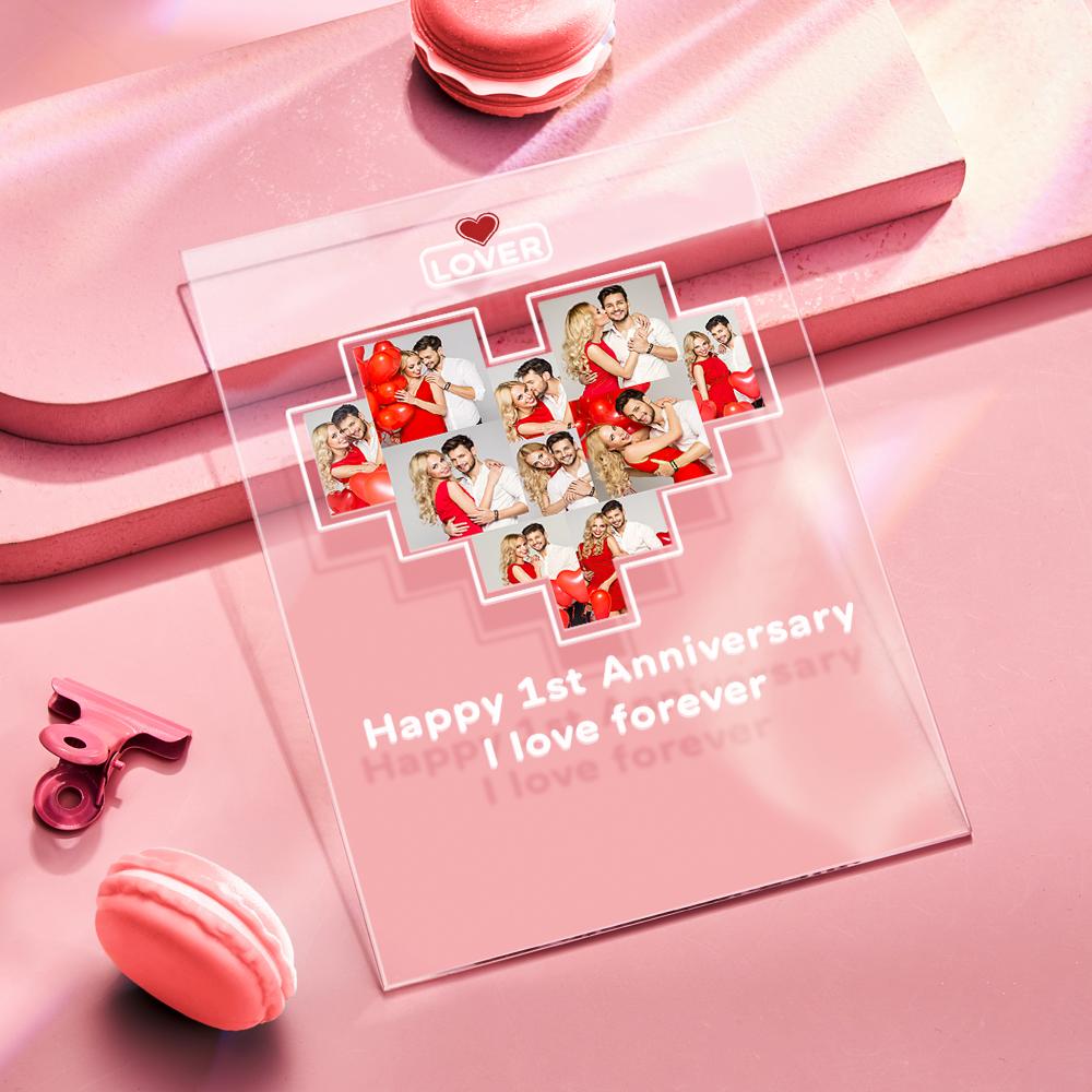 Father's Day Gift Custom Photo Plaque Personalized Glass Nightlight Gift