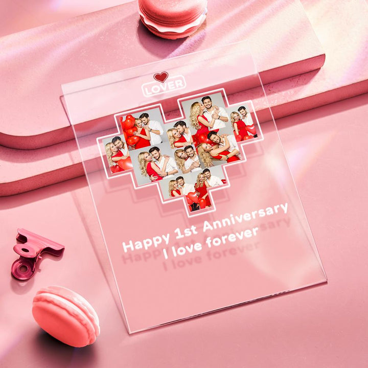 Father's Day Gift Custom Photo Plaque Personalized Glass Nightlight Gift