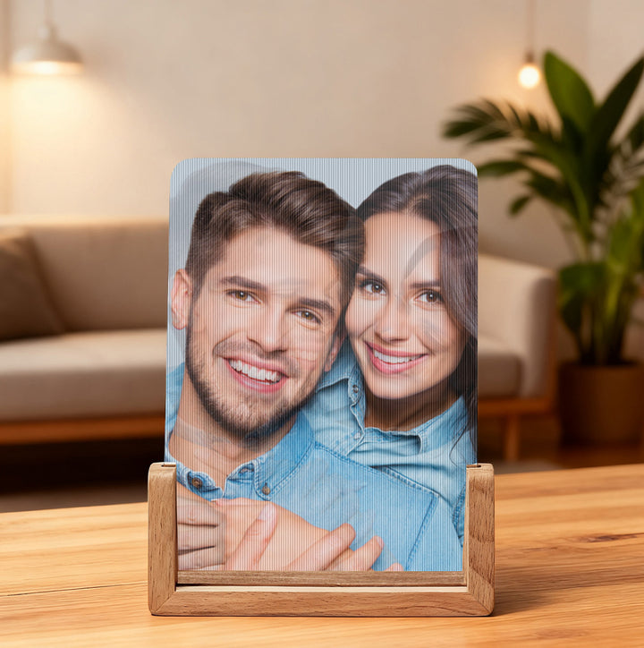 Personalized Lenticular Photo Frame – Custom 2-Image Flip Frame Birthday or Anniversary Gift