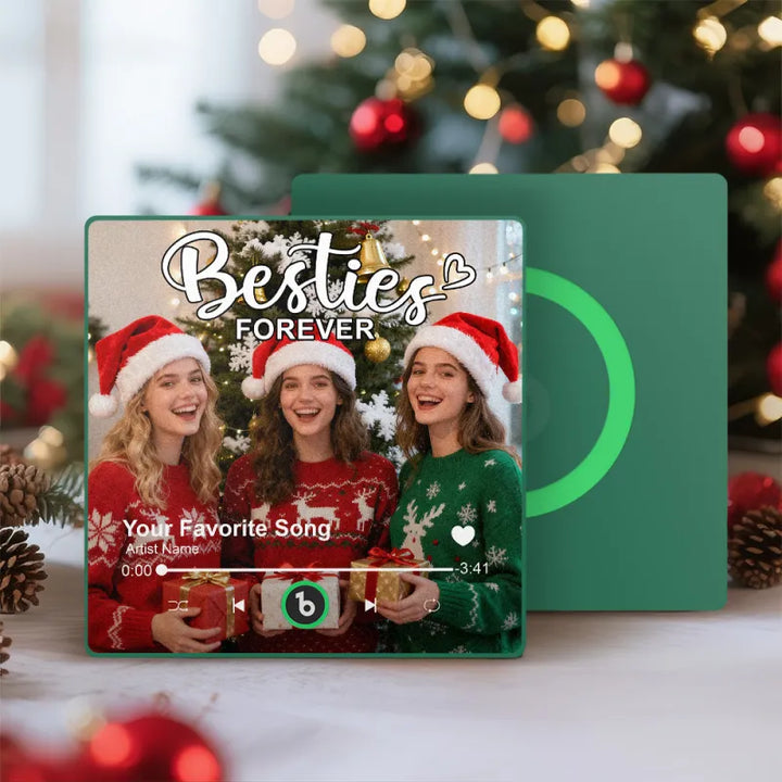 FridgeBeats Framed 4.0 Custom Besties Forever Song Magnet Personalized Music Fridge Magnet Heartfelt Christmas Gift For Best Friends