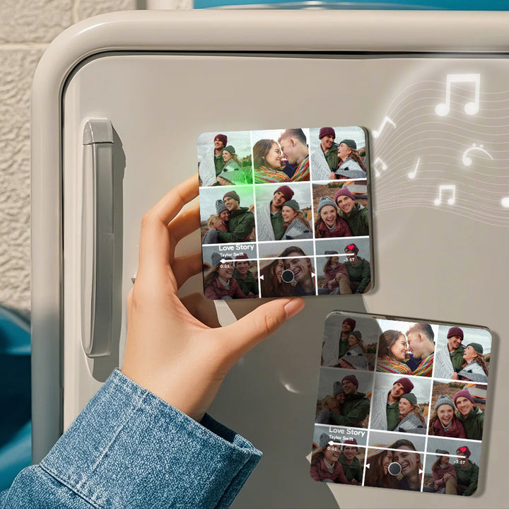 Personalized Photos Music Fridge Magnet Can Play Songs Gifts for Her