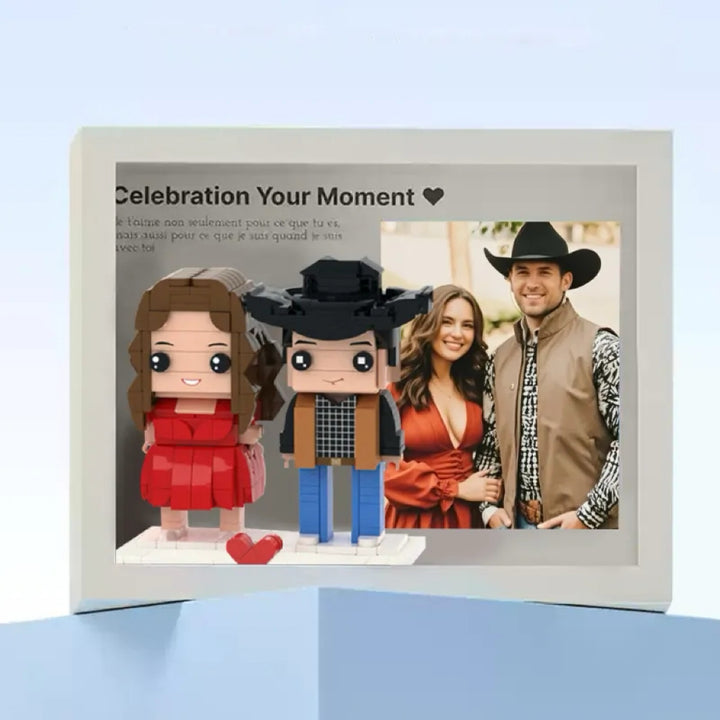 Full Body Customizable Valentines Gift 2 People Brick Figures with Photo Anniversary Gift Birthday Gift