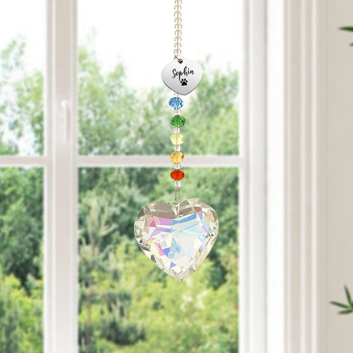 Custom Rainbow Suncatcher Pet Memorial Crystal Rainbow Bridge Gift for Pet Lovers