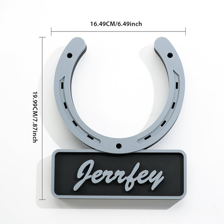 Personalized 3D Horseshoe-shaped Stable Door Name Plate Gift for Horse Lovers Farmers