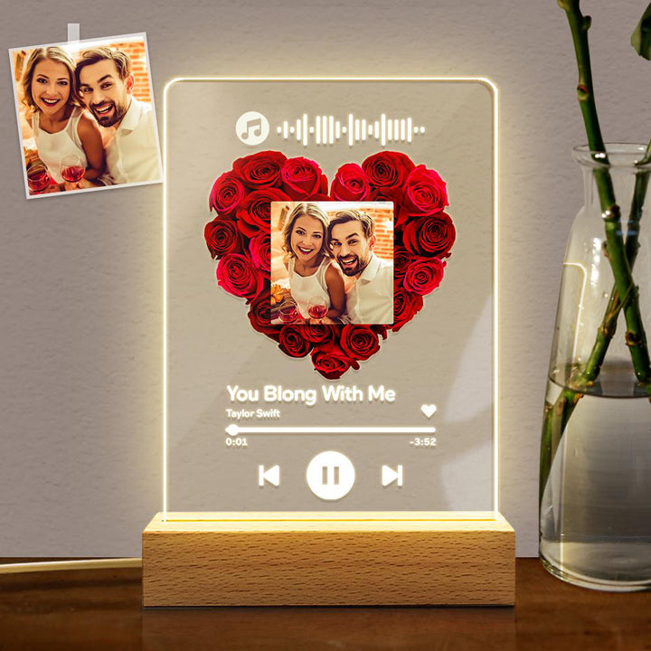 Custom Rose Plauqe  Personalized Night Light Romantic & Sentimental Birthday Gifts For Boyfriend
