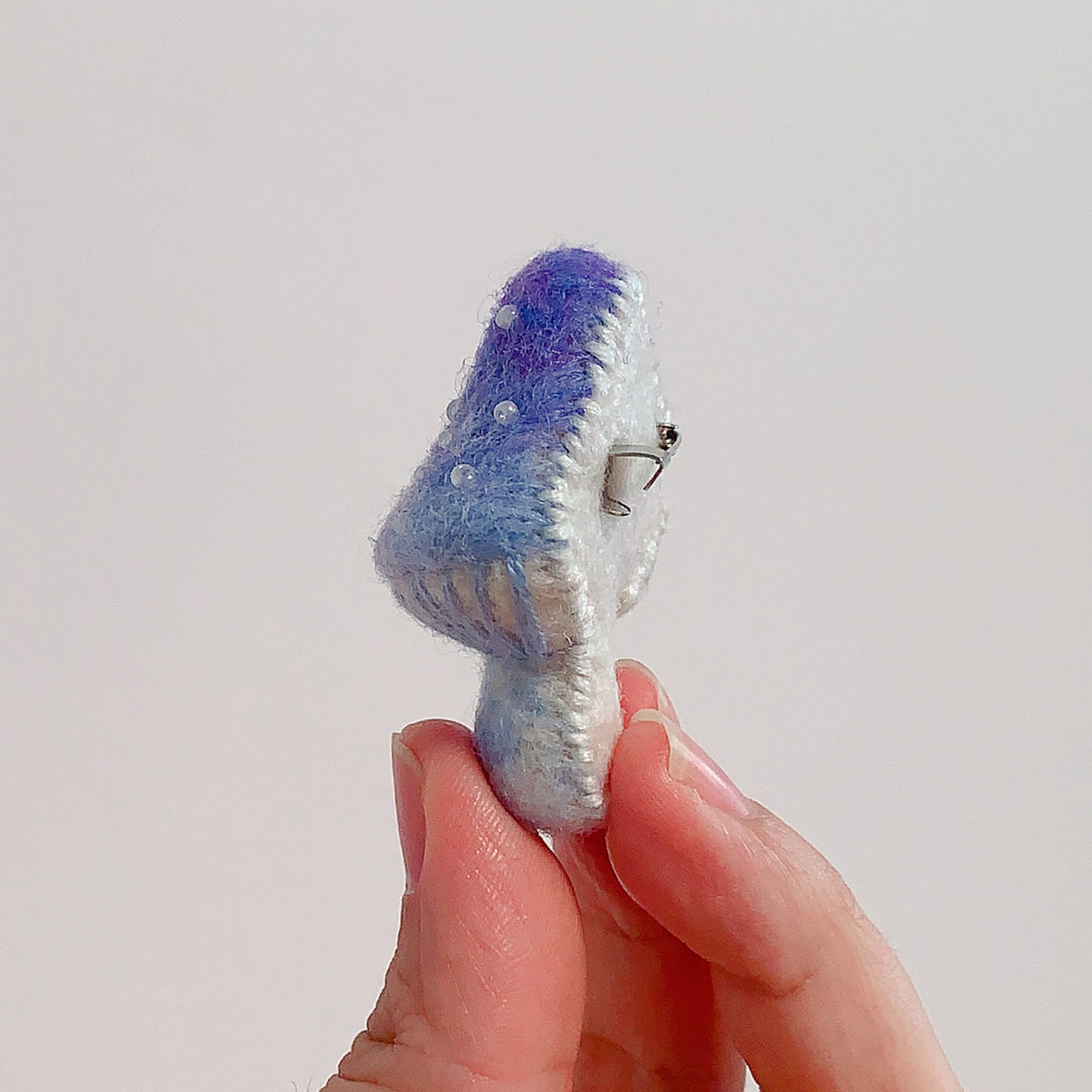 Whimsical Handmade Felt Mushroom Brooch - Unique Nature-inspired Accessory