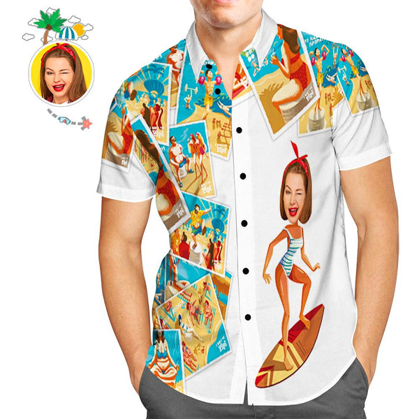 Custom Face Beach Shirt Men’s Hawaiian Shirts Joining Together Photos