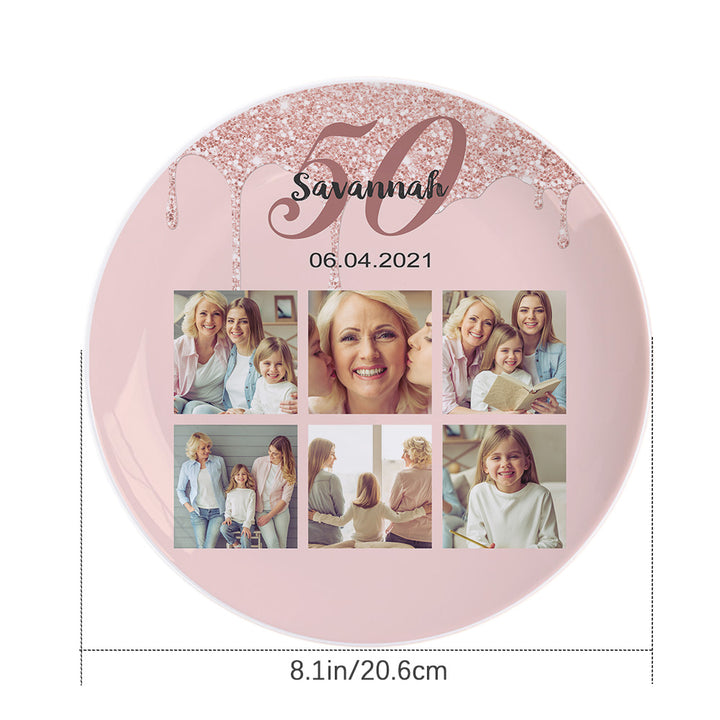 Personalized Mother's Day Plates Birthday Dinnerware Ceramics Plate