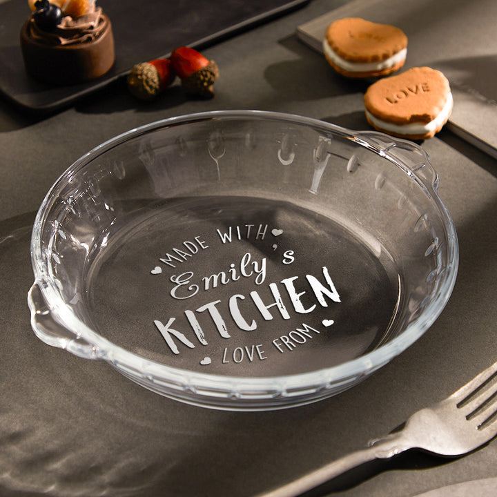 Custom Name Transparent Pie Plate Round Glass Pie Tableware