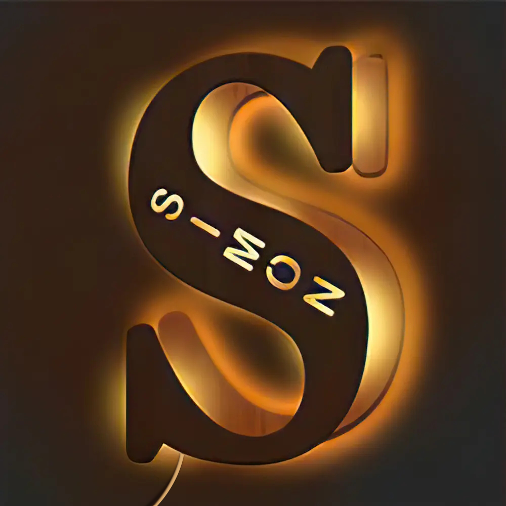 Personalised Wooden Letter Lamp Custom Name Alphabet Night Lights 19CM