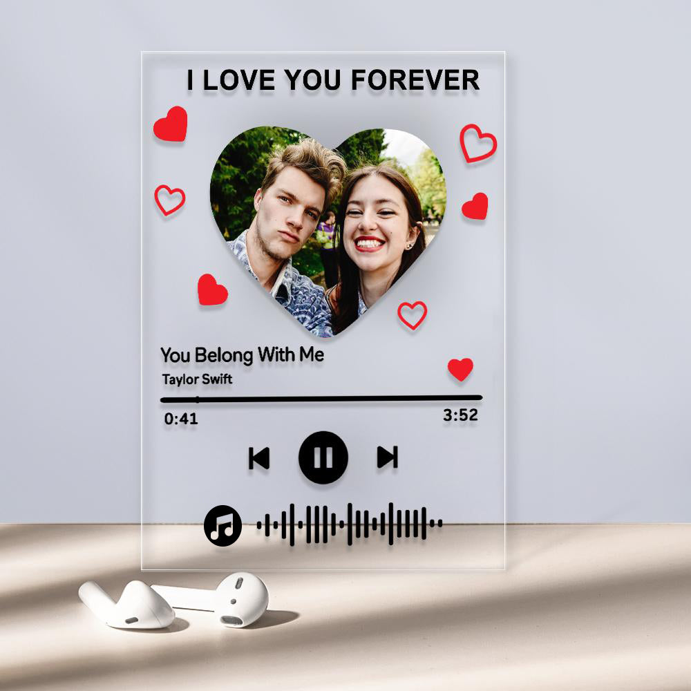 Custom Photo I am In Love Music Code Plaque Scannable Music Personalized Acrylic Photo Panel